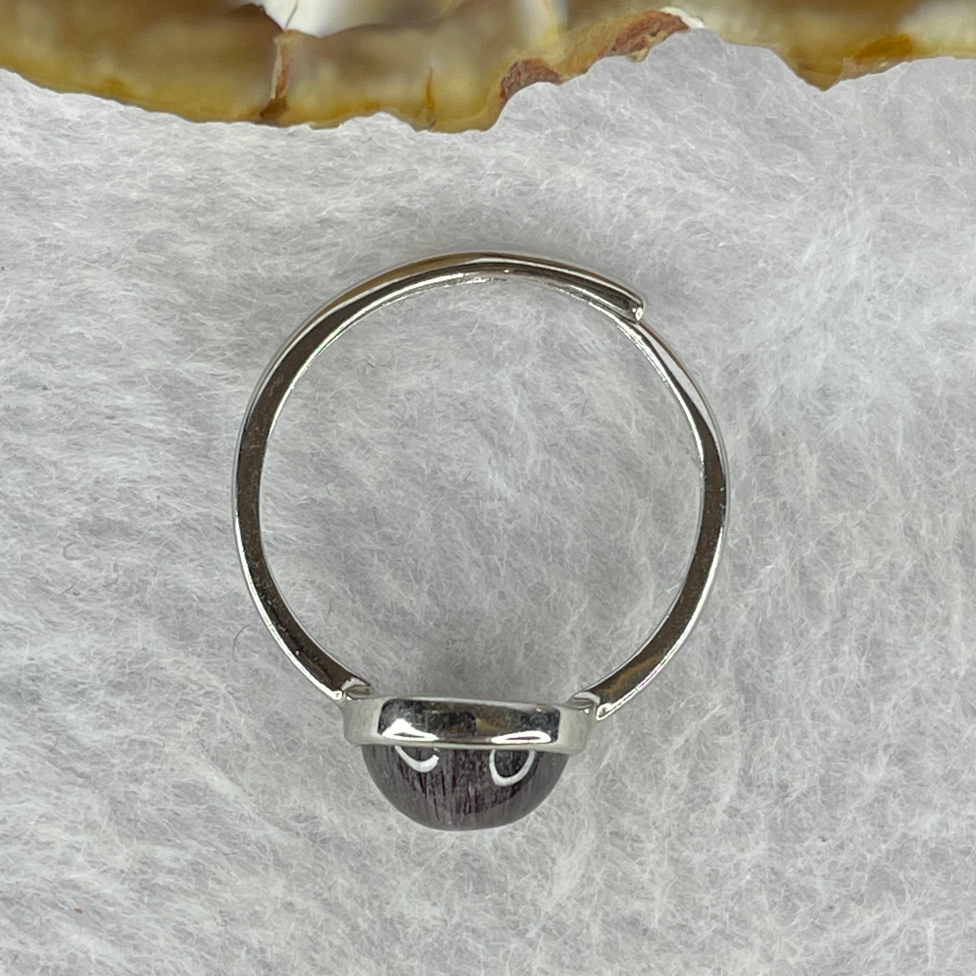 Above Average Grade Natural Super 7 Crystal in 925 Sliver Ring (Adjustable Size) 天然超级七水晶 925 银戒指（可调节尺寸) 1.78g 8.5 by 8.5 by 4.7mm - Huangs Jadeite and Jewelry Pte Ltd