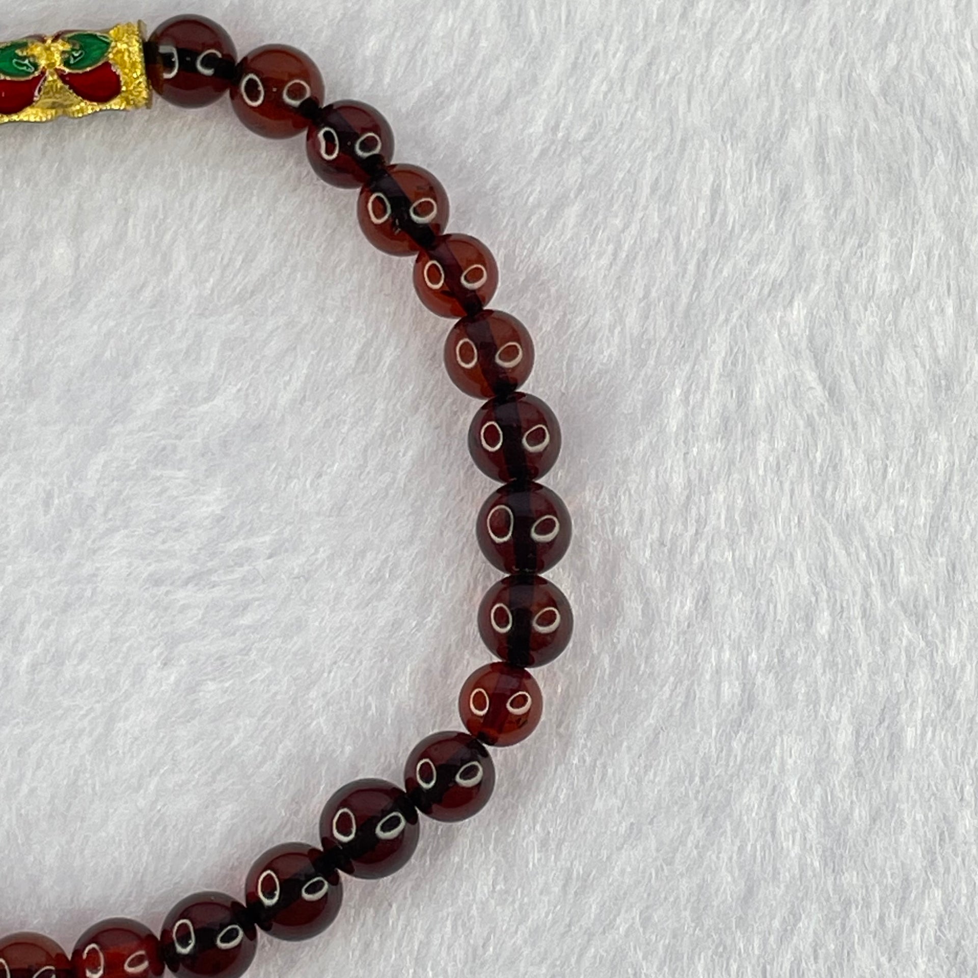 Natural Blood Red Amber Beads Bracelet 4.86g 16cm 6.3mm 29 Beads - Huangs Jadeite and Jewelry Pte Ltd