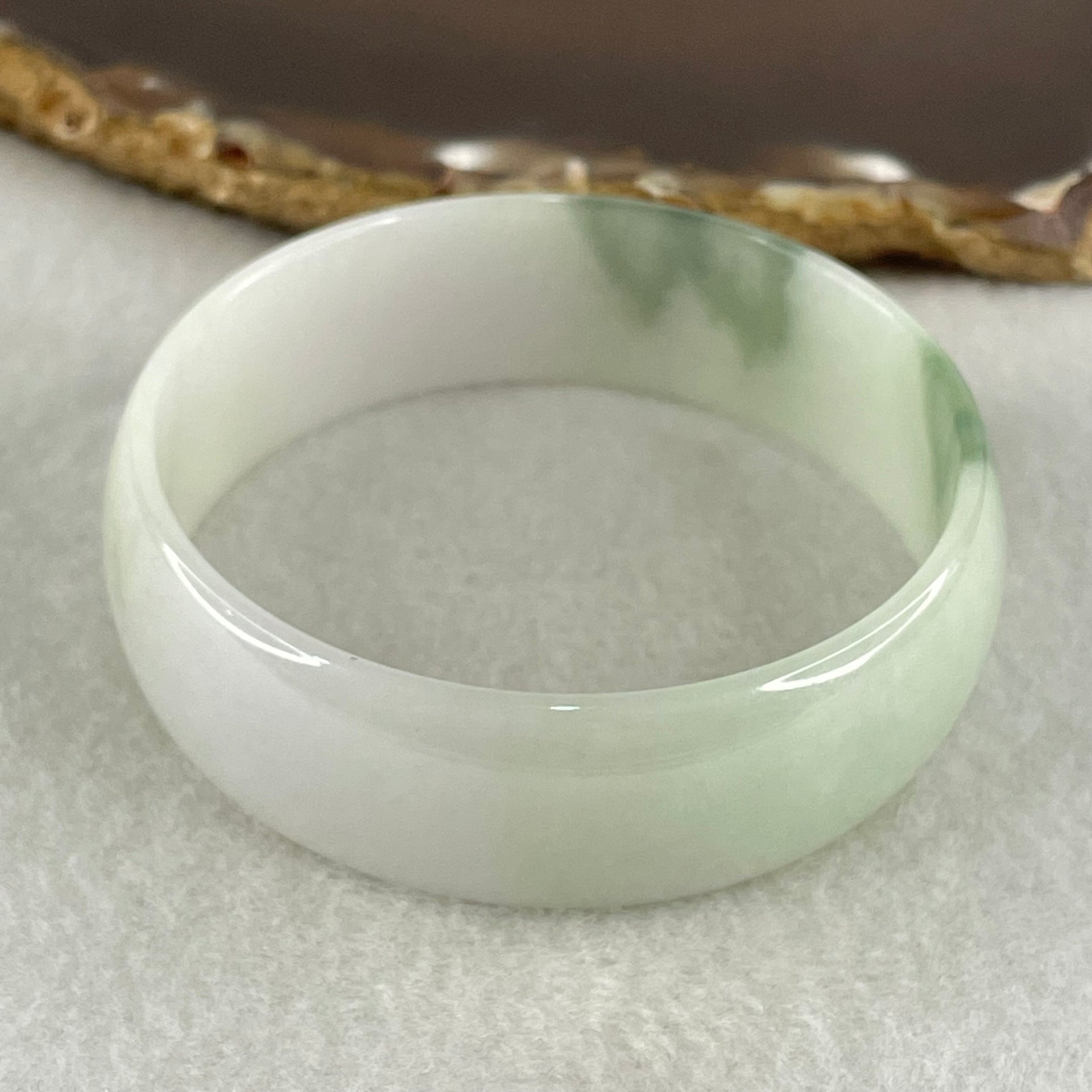 Type A Light Green Faint Lavender with Blueish Green Patch Jadeite Bangle 31.72g Inner Diameter 52.7mm 16.8 by 4.3mm (Slight Internal Lines) - Huangs Jadeite and Jewelry Pte Ltd