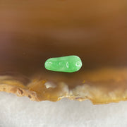 Type A Old Mine Full Green Jadeite Peapod Charm Stone For Setting 0.26g 10.6 by 4.8 by 2.2mm - Huangs Jadeite and Jewelry Pte Ltd