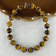 Natural Yellow Tiger's Eye Quartz Beads Bracelet with Charm 31.12g 21cm 10.4mm 20Beads - Huangs Jadeite and Jewelry Pte Ltd