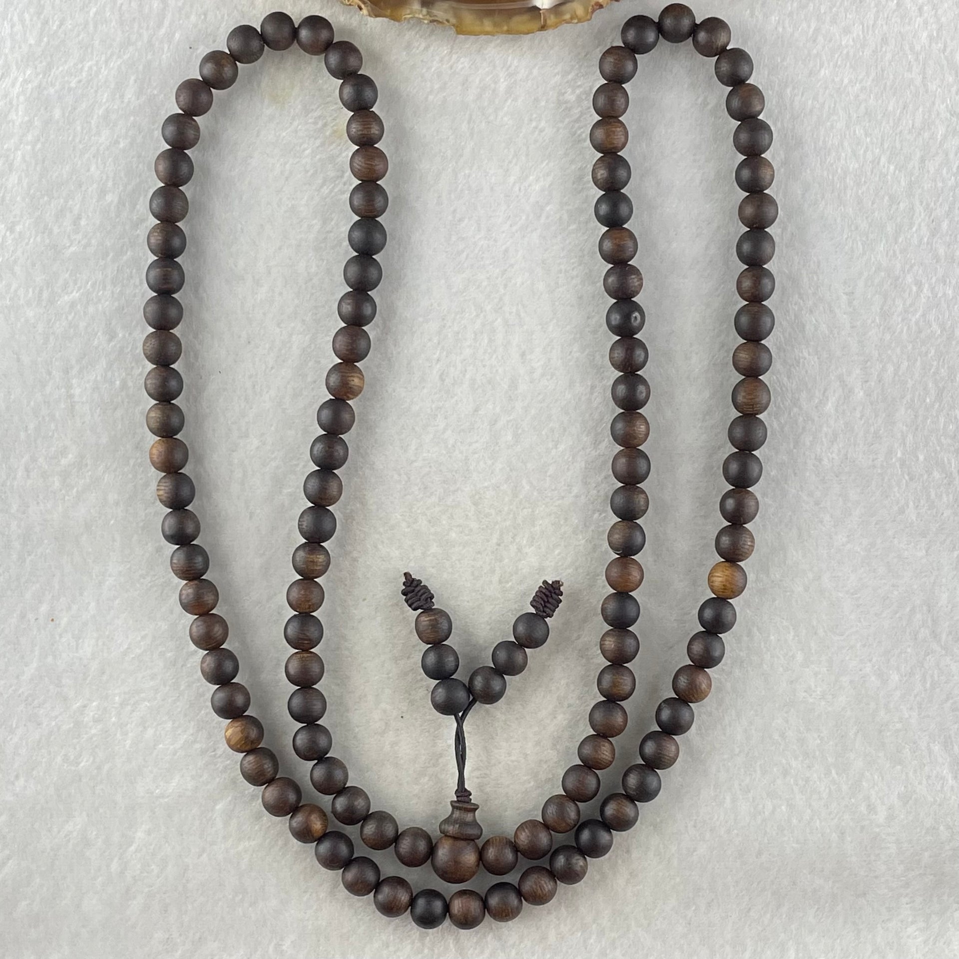 Natural Vietnam Agarwood Beads Necklace 21.14g 68cm 6.9mm 108 Beads - Huangs Jadeite and Jewelry Pte Ltd
