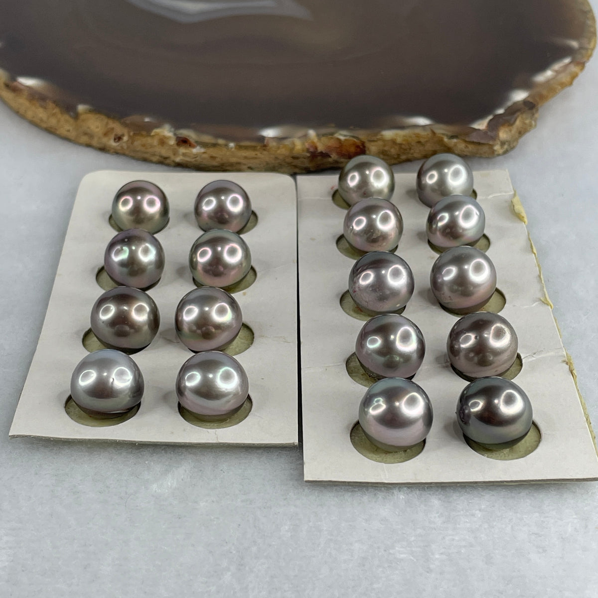 Rare Natural Tahitian South Sea Black Pearl Beads for Setting | 11.9mm High-Luster Loose Pearls (Set of 18 | 2.34g)