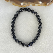 Good Grade Natural Devils Blue Beryl Aquamarine Beads Bracelet 13.10g 15.5cm 7.2mm 26 Beads - Huangs Jadeite and Jewelry Pte Ltd