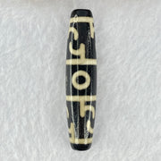 Natural Powerful Tibetan Old Oily Agate 3 Eyed Dharma Vajra Dzi Bead Heavenly Master (Tian Zhu) 三眼金刚杵天珠 15.44g 59.2 by 13.1mm - Huangs Jadeite and Jewelry Pte Ltd