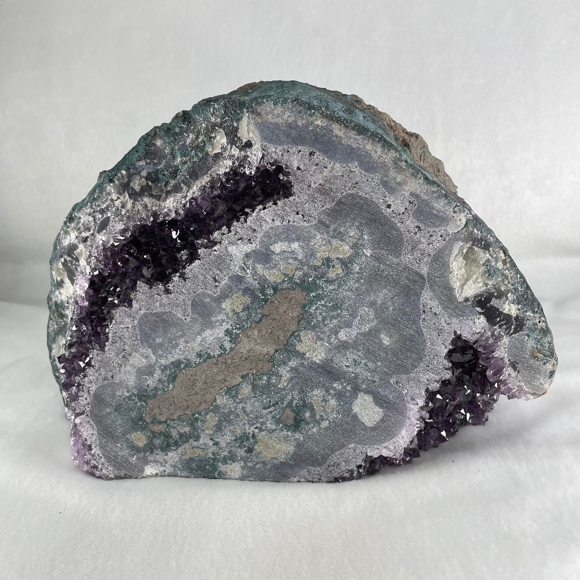 Natural Dark Intense Purple Amethyst Cave Fragment Display 4,145.1g 240.0 by 80.0 by 160.0mm - Huangs Jadeite and Jewelry Pte Ltd