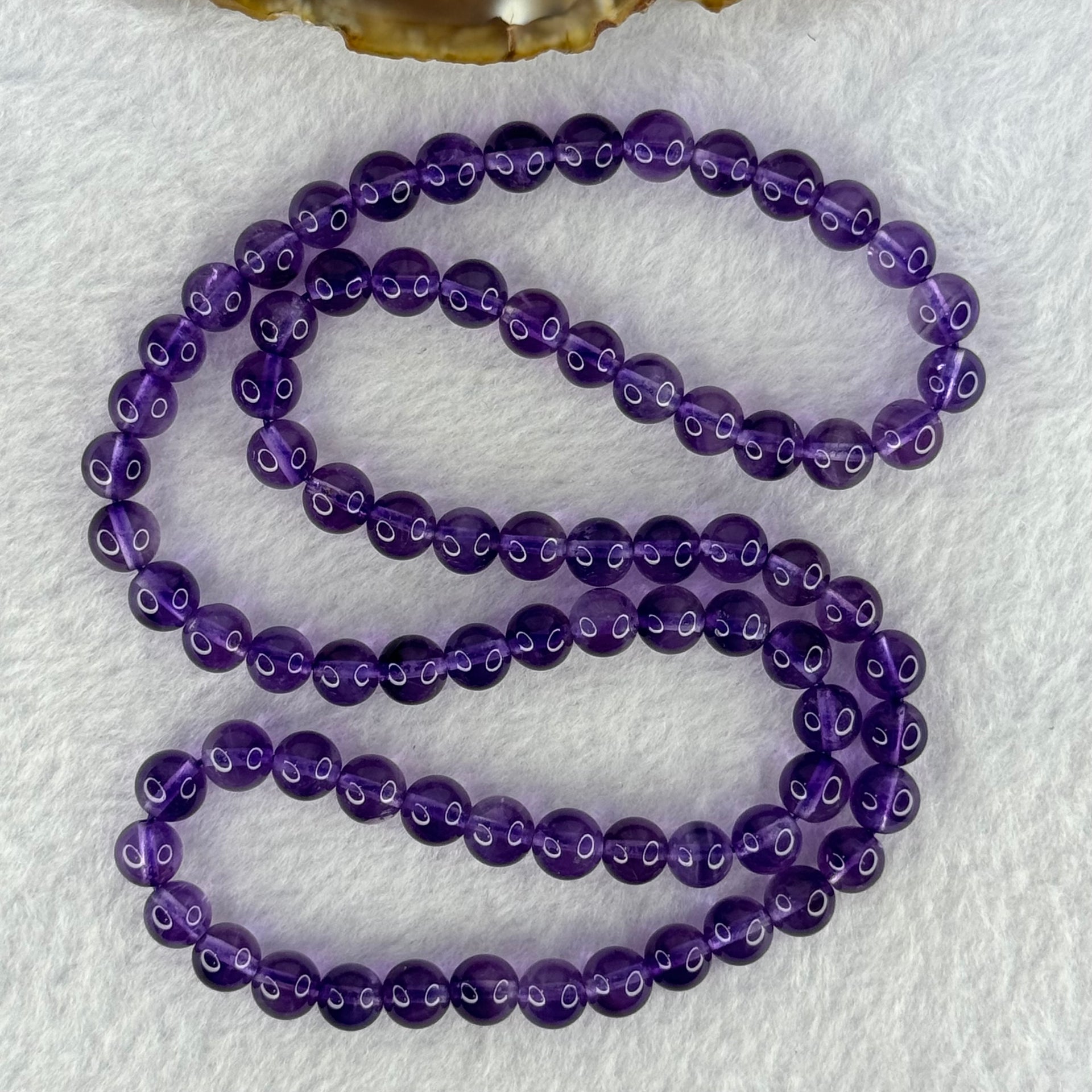 Good Grade Natural Amethyst Necklace 39.71g 52cm 7.3 by 79 Beads - Huangs Jadeite and Jewelry Pte Ltd