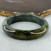 Type A Blueish Green Wuji Grey and Brown Patch Jadeite Bangle Internal Diameter 58.7mm by 73.24g 14.8 by 8.9mm (Very Slight Internal Lines and Very Slight External Roughs) - Huangs Jadeite and Jewelry Pte Ltd