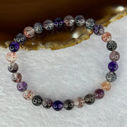 Very Good Grade Natural Transparent Bright Color Super 7 Beads Bracelet 非常好的等级天然透明深彩色超级七珠手链 11.32g 15.5cm 6.8mm 28 Beads - Huangs Jadeite and Jewelry Pte Ltd