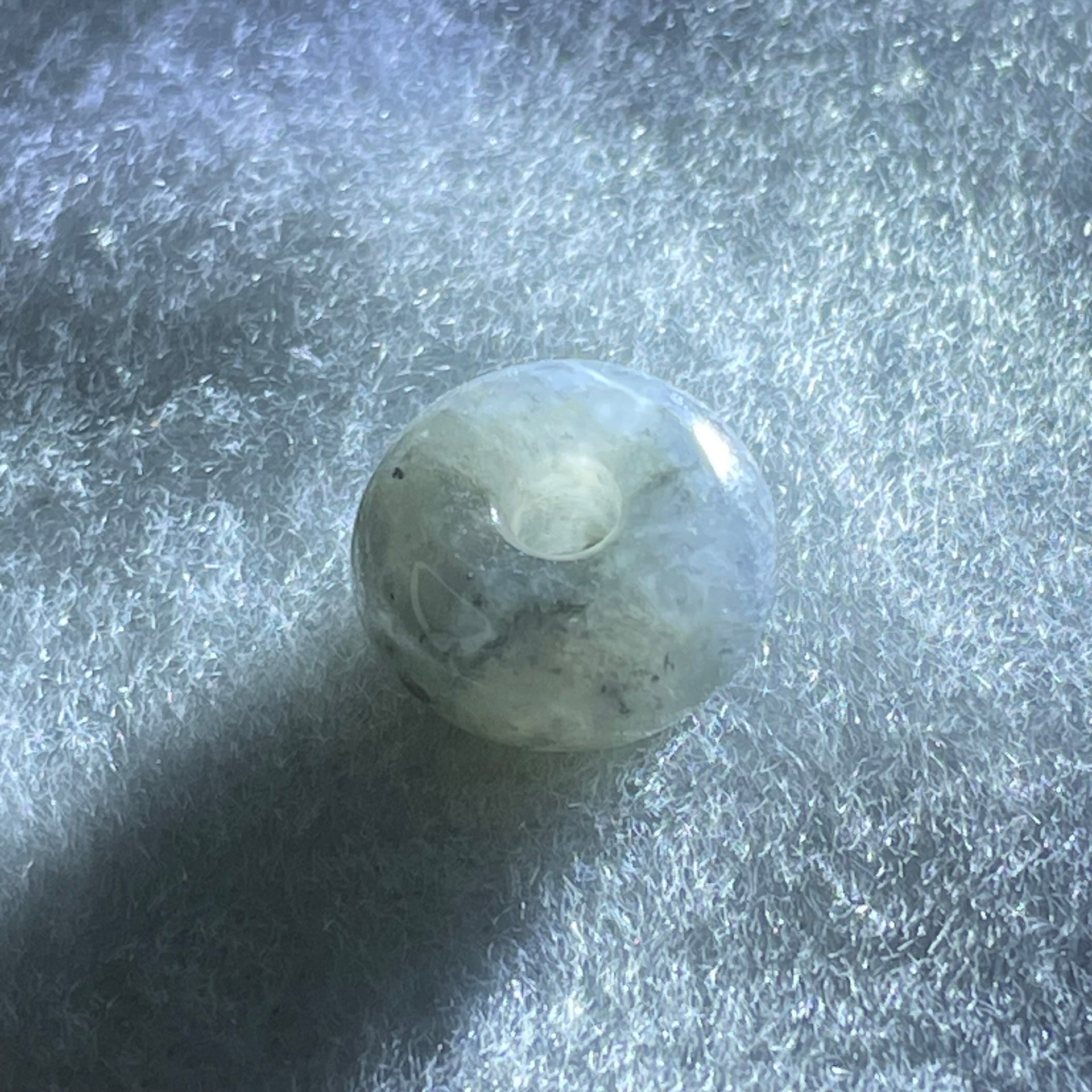 Type A Green Light Lavender With Wuji Grey Piao Hua Jadeite Ping An Kou Charm/Pendant 2.42g 13.3 by 7.1mm - Huangs Jadeite and Jewelry Pte Ltd