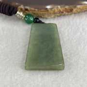 Natural Type A Green with Yellowish Jadeite Wu Shi Pai Pendant 20.75g 45.6 by 25.5 by 5.9mm - Huangs Jadeite and Jewelry Pte Ltd