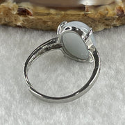 Type A Lavender Cabochon Jadeite in S925 Sliver Ring (Adjustable Size) 2.72g 13.6 by 10.4 by 6.0mm - Huangs Jadeite and Jewelry Pte Ltd