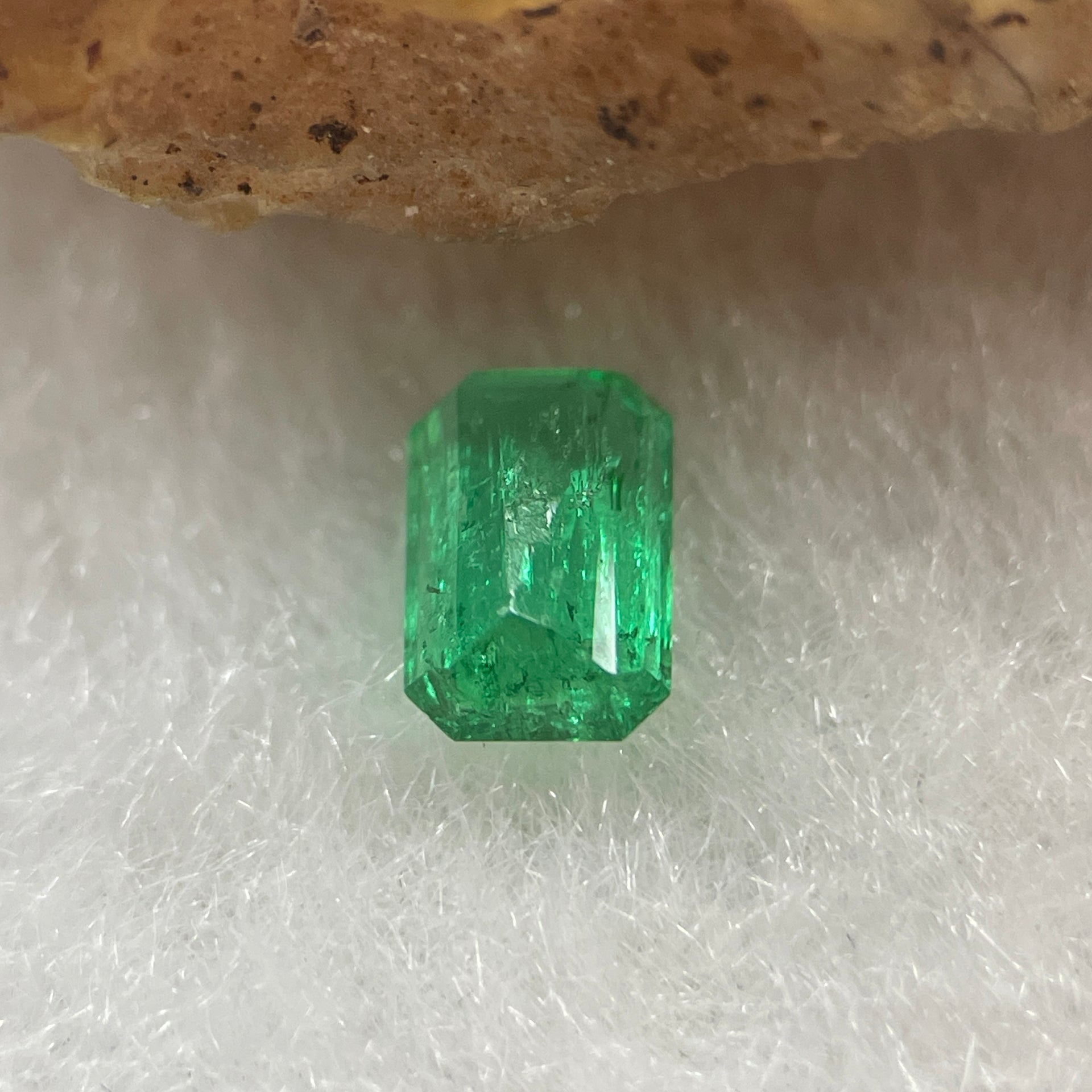 Natural Colombia Vivid Green Emerald (Beryl) Cut-Cornered Rectangular Step cut 0.41ct 5.7 by 3.8 by 2.3mm - Huangs Jadeite and Jewelry Pte Ltd