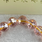 Pink Faceted Crystals Beads Bracelet 20.43g 14.5cm 9.9mm 19 Beads - Huangs Jadeite and Jewelry Pte Ltd