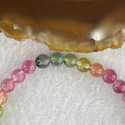 Good Grade Natural Tourmaline Crystal Beads Bracelet 6.48g 13.5cm 5.2mm 33Beads - Huangs Jadeite and Jewelry Pte Ltd