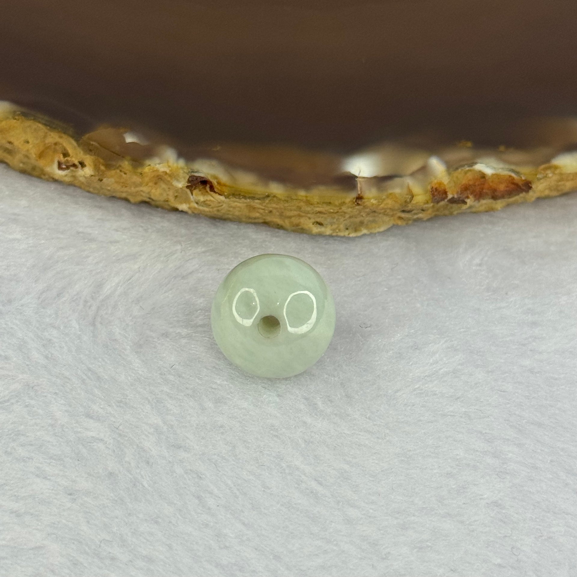 Type A Sky Blue with Yellow Jadeite Bead for Bracelet/Necklace/Earrings/Ring 4.15g 13.6mm - Huangs Jadeite and Jewelry Pte Ltd