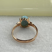 Natural Larimar in S925 Silver Rose Gold Color Ring (Adjustable Size) 2.28g 9.9 by 8.1 by 5.0mm - Huangs Jadeite and Jewelry Pte Ltd