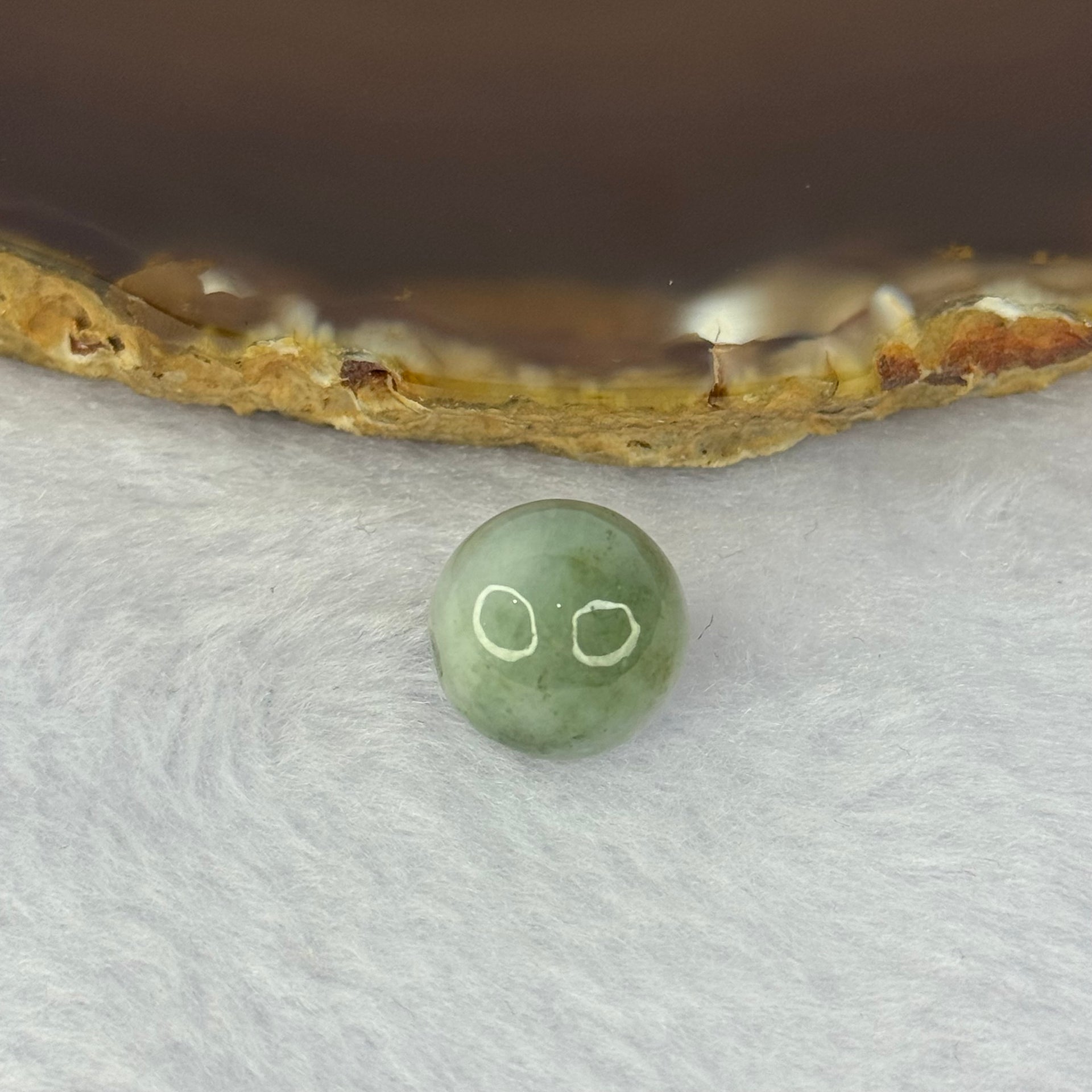 Type A Lavender with Green Patches Jadeite Bead for Bracelet/Necklace/Earrings/Ring 3.80g 13.0mm - Huangs Jadeite and Jewelry Pte Ltd