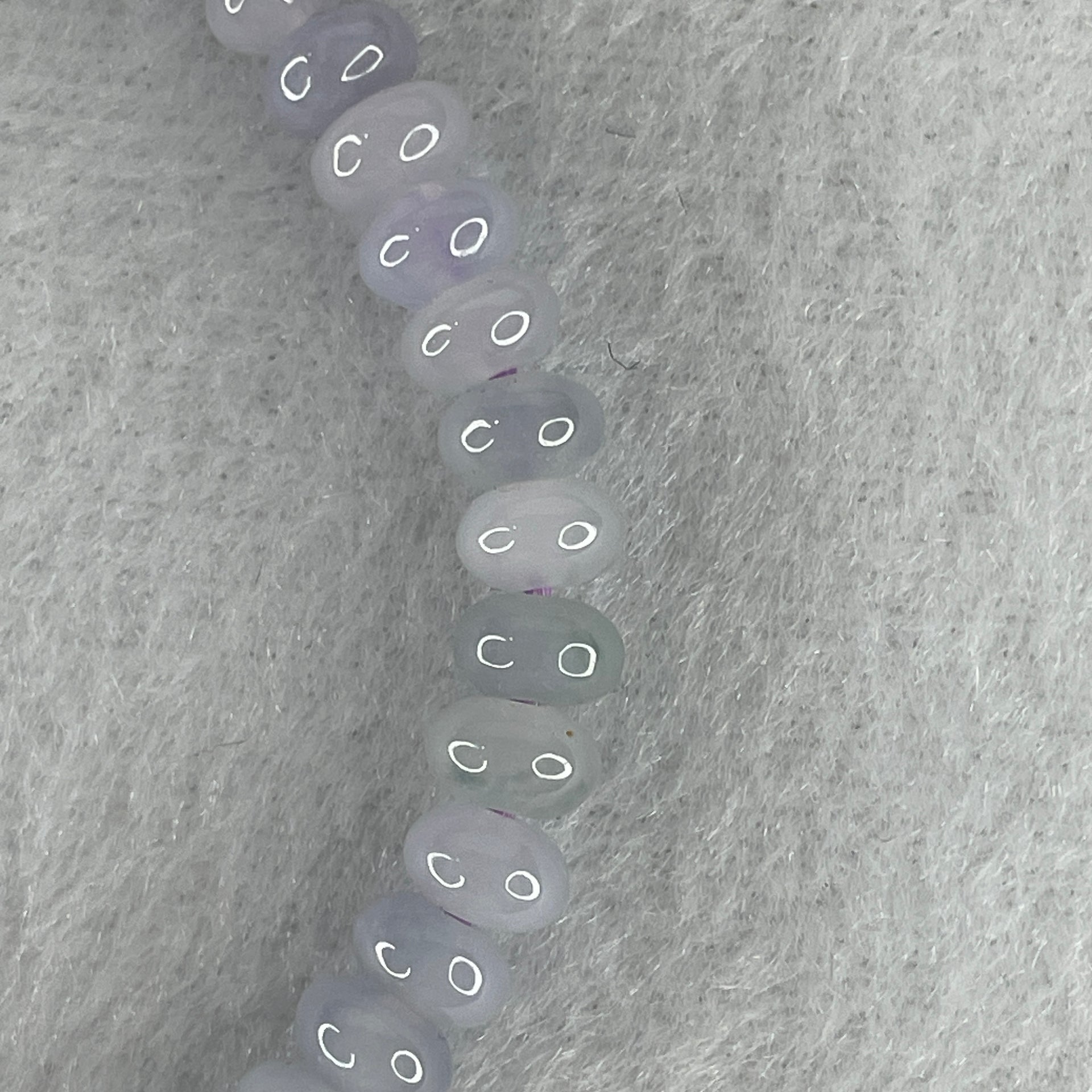 Natural Type A Lavender Jadeite Donut Beads Bracelet 11.49g 15.5cm 6.0mm 49 Pcs - Huangs Jadeite and Jewelry Pte Ltd