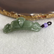 Natural Type A Green with Brownish Jadeite Bat with Coins and Ruyi Pendant Charm 16.14g 50.7 by 15.0 by 14.7mm - Huangs Jadeite and Jewelry Pte Ltd