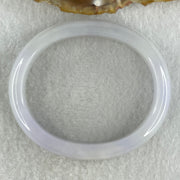 Type A Natural Light Lavender Light Green Jadeite Oval Bangle 44.42g Inner Diameter 55.8mm 12.4 by 7.3mm (Close to Perfect) - Huangs Jadeite and Jewelry Pte Ltd