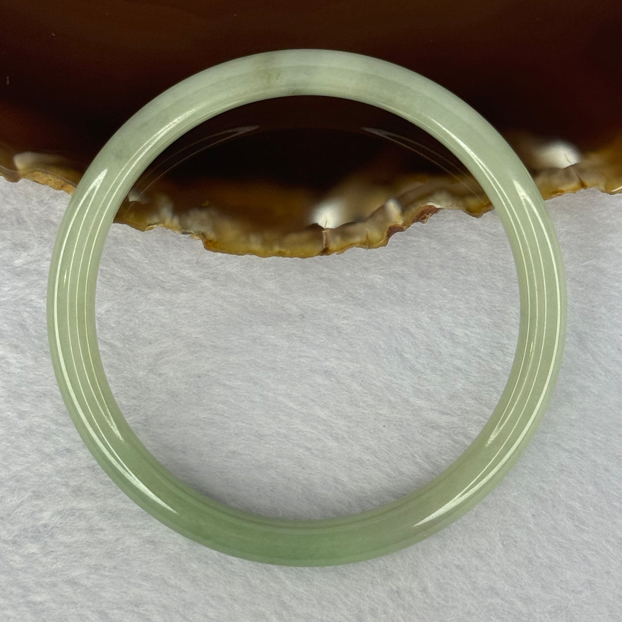 Type A Green Jadeite Bangle 22.52g Internal Diameter 57.2mm 7.0 by 6.9mm (Very Slight Internal Line) - Huangs Jadeite and Jewelry Pte Ltd