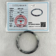 Type A Natural Wuji Grey with Green Piao Hua Jadeite Bangle 15.55g Internal Diameter 56.9mm 5.5 by 5.4mm (Very Slight Internal Lines) - Huangs Jadeite and Jewelry Pte Ltd