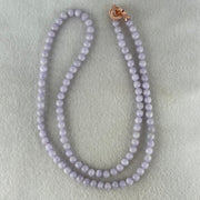 Type A Full Lavender Jadeite Beads Necklace 44.55g 66cm 6.2mm 108 Beads - Huangs Jadeite and Jewelry Pte Ltd