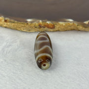 Natural Powerful Tibetan Old Oily Agate Sky Door Serenity 1 Eye Dzi Bead Heavenly Master (Tian Zhu) 一眼天诛 9.93g 37.6 by 13.3mm - Huangs Jadeite and Jewelry Pte Ltd