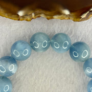 Natural Aquamarine Beads Bracelet 67.80g 18cm 15.3mm 14 Beads - Huangs Jadeite and Jewelry Pte Ltd