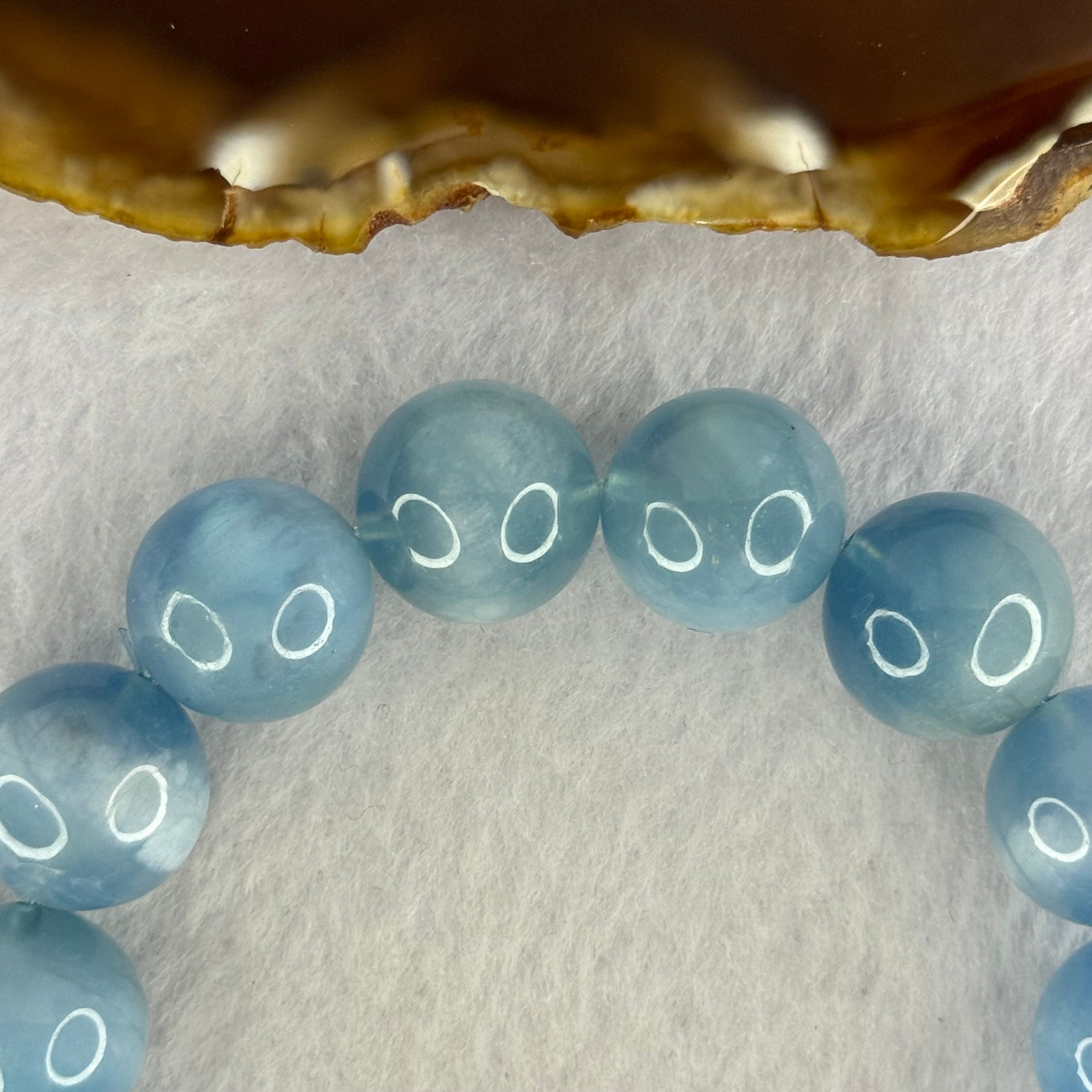 Natural Aquamarine Beads Bracelet 67.80g 18cm 15.3mm 14 Beads - Huangs Jadeite and Jewelry Pte Ltd