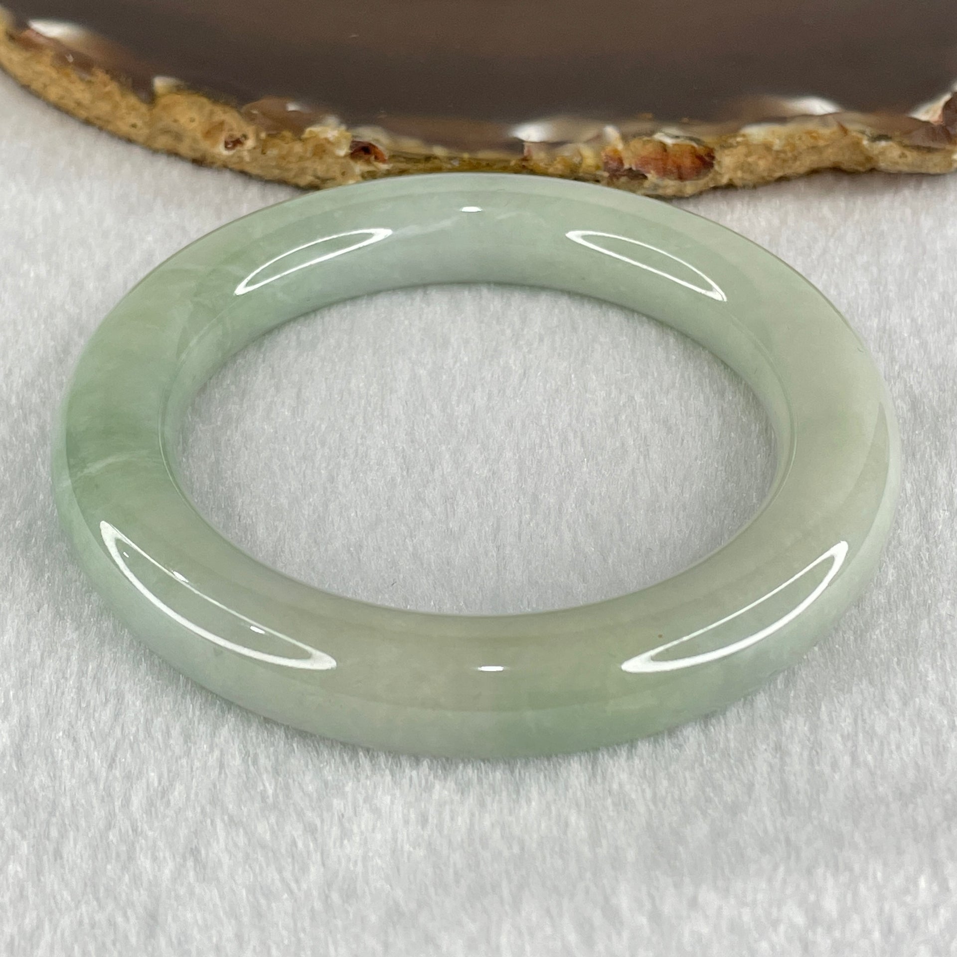 Type A Light Green Jadeite Bangle 74.92g Internal Diameter 56.6mm 11.5 by 12.4mm (Very Slight Internal Lines) - Huangs Jadeite and Jewelry Pte Ltd