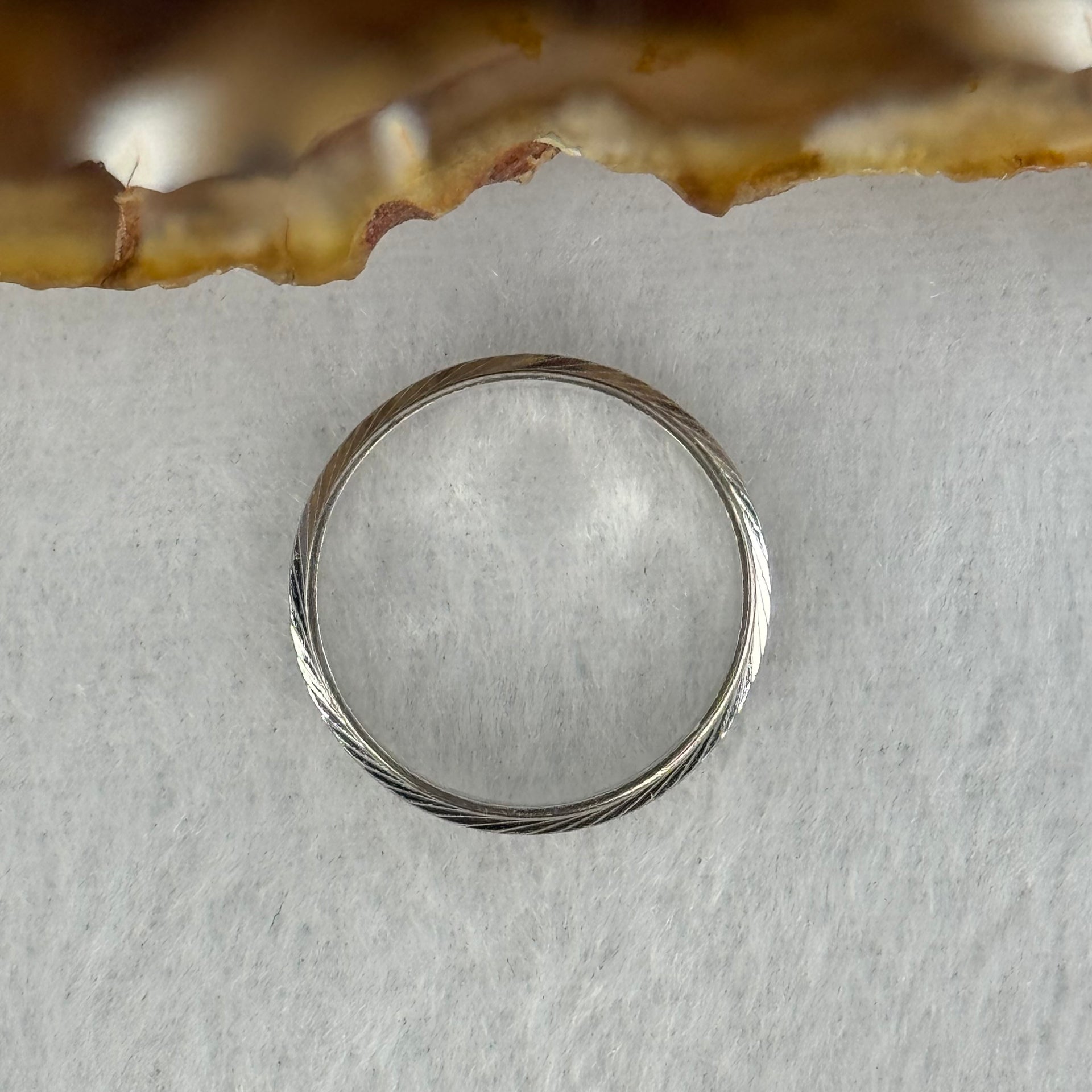 (Pre-Love) 18K 750 White Gold Ring 3.24g Inner Diameter 15.3mm Thickness 4.9 by 1.3mm US4.6 HK9.8 - Huangs Jadeite and Jewelry Pte Ltd