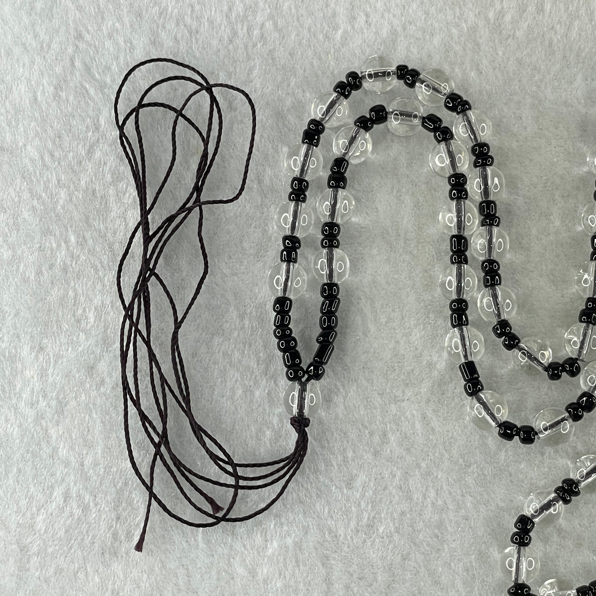 Clear Liuli Beads Necklace 20.05g 58cm 6.2mm 56Beads - Huangs Jadeite and Jewelry Pte Ltd