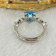 Blue Cubic Zirconia in S925 Sliver Ring (Adjustable Size) 2.07g 8.7 by 7.1 by 5.0mm - Huangs Jadeite and Jewelry Pte Ltd