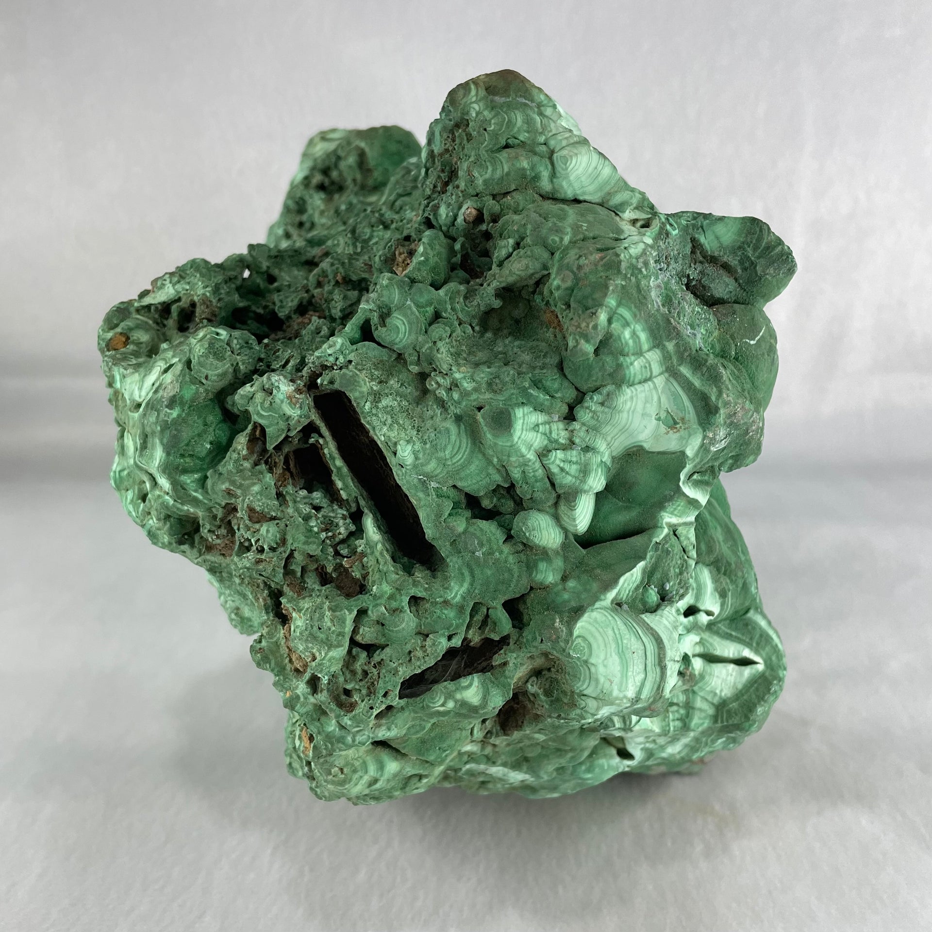 Natural Malachite with Wooden Stand Display 6,768.1g 210.0 by 150.0 by 200.0mm - Huangs Jadeite and Jewelry Pte Ltd