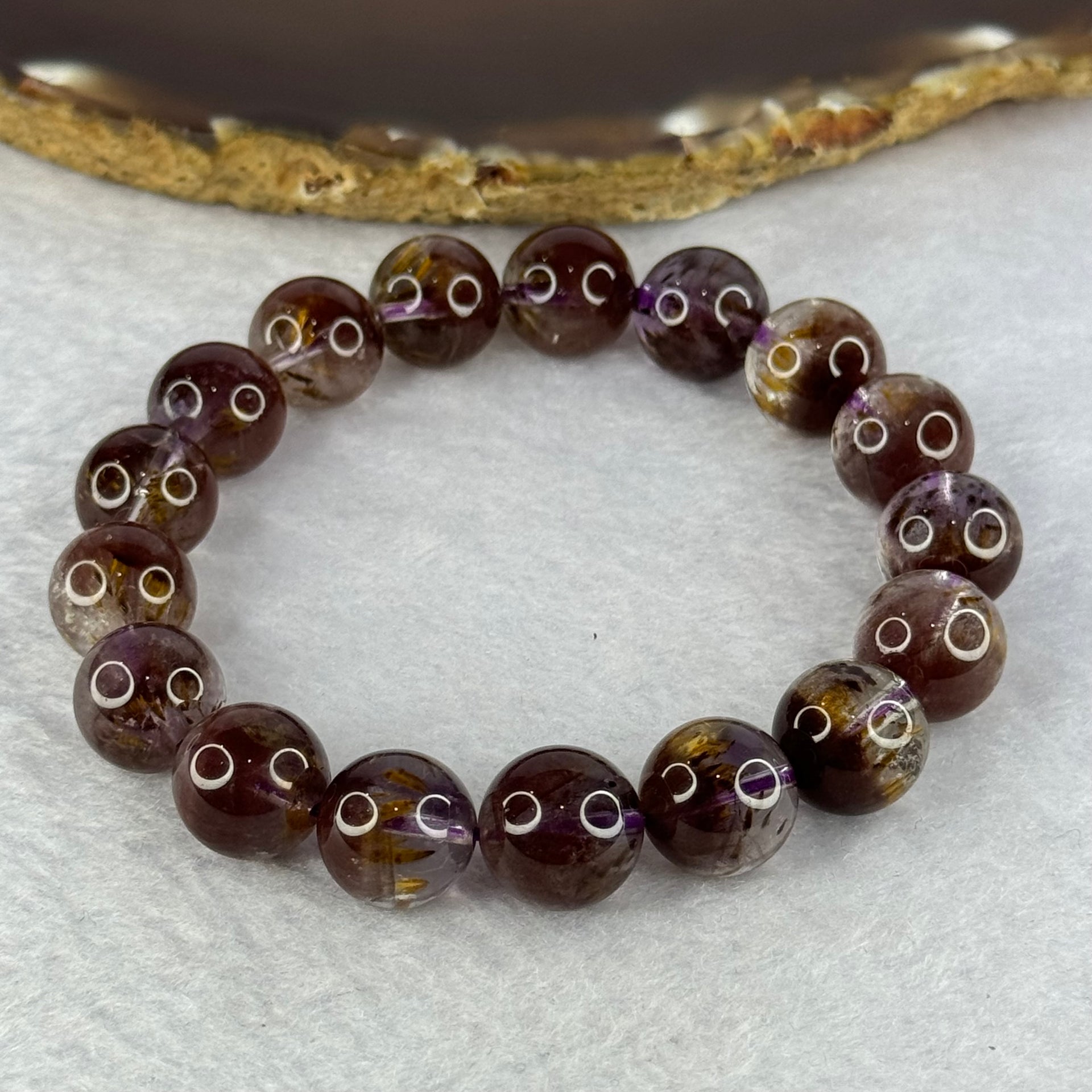 Very Good Grade Natural Auralite 23 Bracelet 天然激光23手链 42.67g 18cm 12.7mm 17 Beads - Huangs Jadeite and Jewelry Pte Ltd