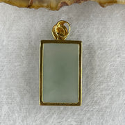 Certified Type A Icy Jade Jadeite Wu Shi Pai Jade Jadeite 18k Yellow Gold 4.11g 35.3 by 12.6 by 5.9mm - Huangs Jadeite and Jewelry Pte Ltd