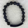 Natural Dark Blue Goldstone Bracelet 天然蓝砂石手链 25.80g 16cm 39.1 by 10.0 by 6.2mm  10.1mm 15 Beads - Huangs Jadeite and Jewelry Pte Ltd