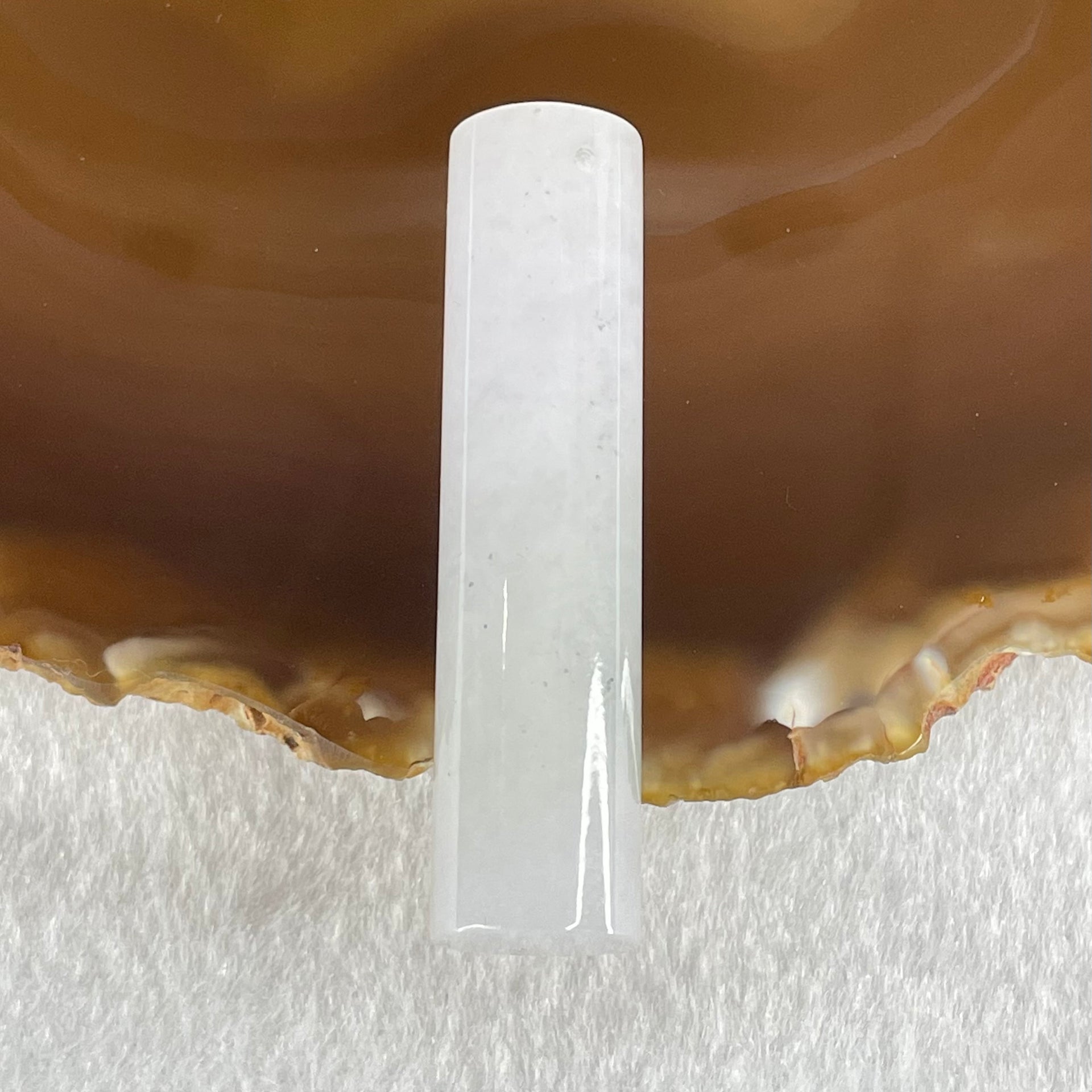 Type A Lavender with Wuji Grey Jadeite Pillar Pendant 20.30g 51.0 by 12.4mm - Huangs Jadeite and Jewelry Pte Ltd