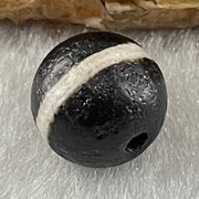 Natural Powerful Tibetan Old Oily Agate 1 Lines Dzi Bead Heavenly Master (Tian Zhu) 1.44g 9.8 by 10.4mm - Huangs Jadeite and Jewelry Pte Ltd