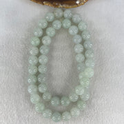 Type A Light Lavender Green Jadeite Beads Necklace 160.48g 56cm 12.6mm 48 Beads - Huangs Jadeite and Jewelry Pte Ltd