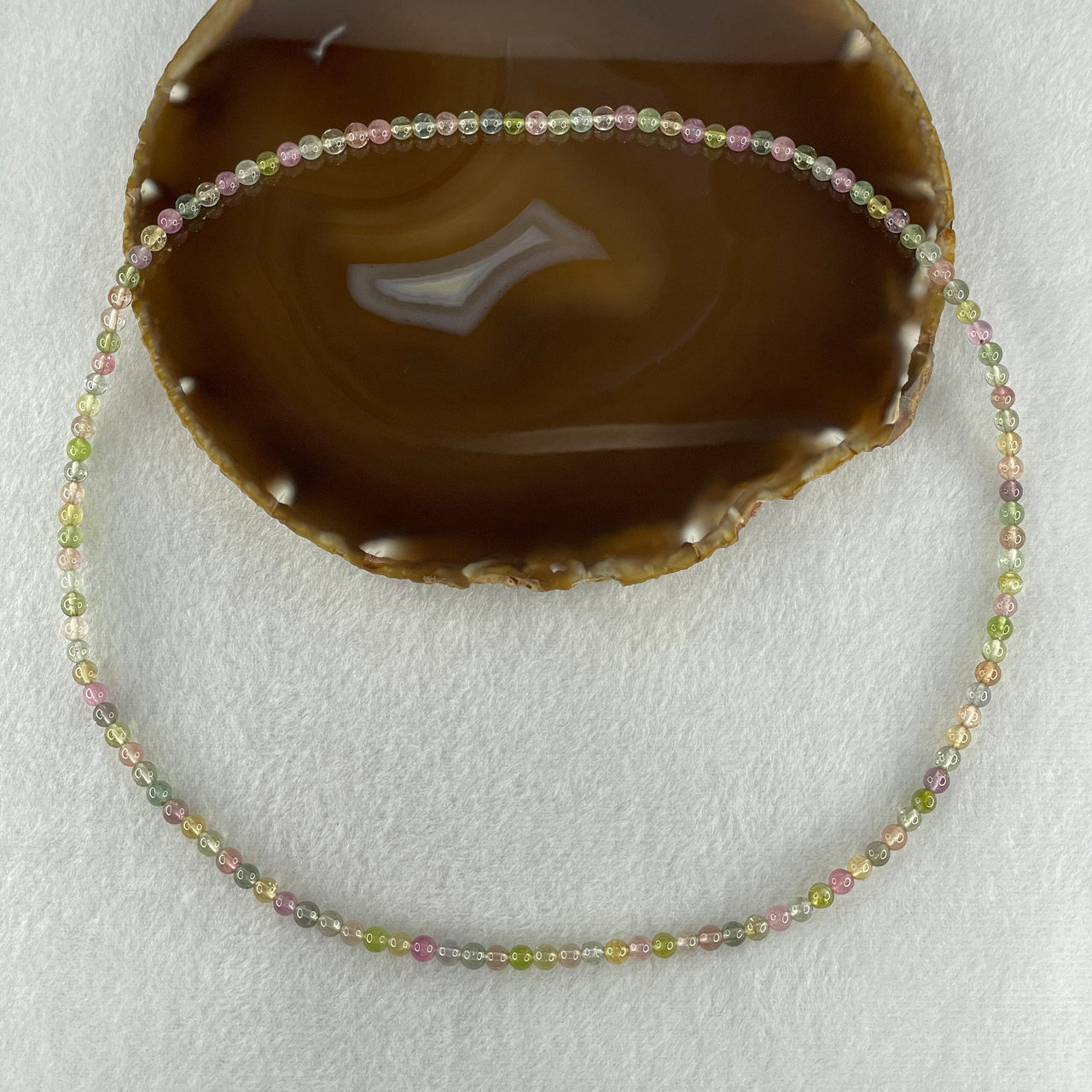 Very Good Grade Natural Transparent Pastel Rainbow Tourmaline Crystal Beads Necklace 19.36g 54cm 4.9mm 124 Beads