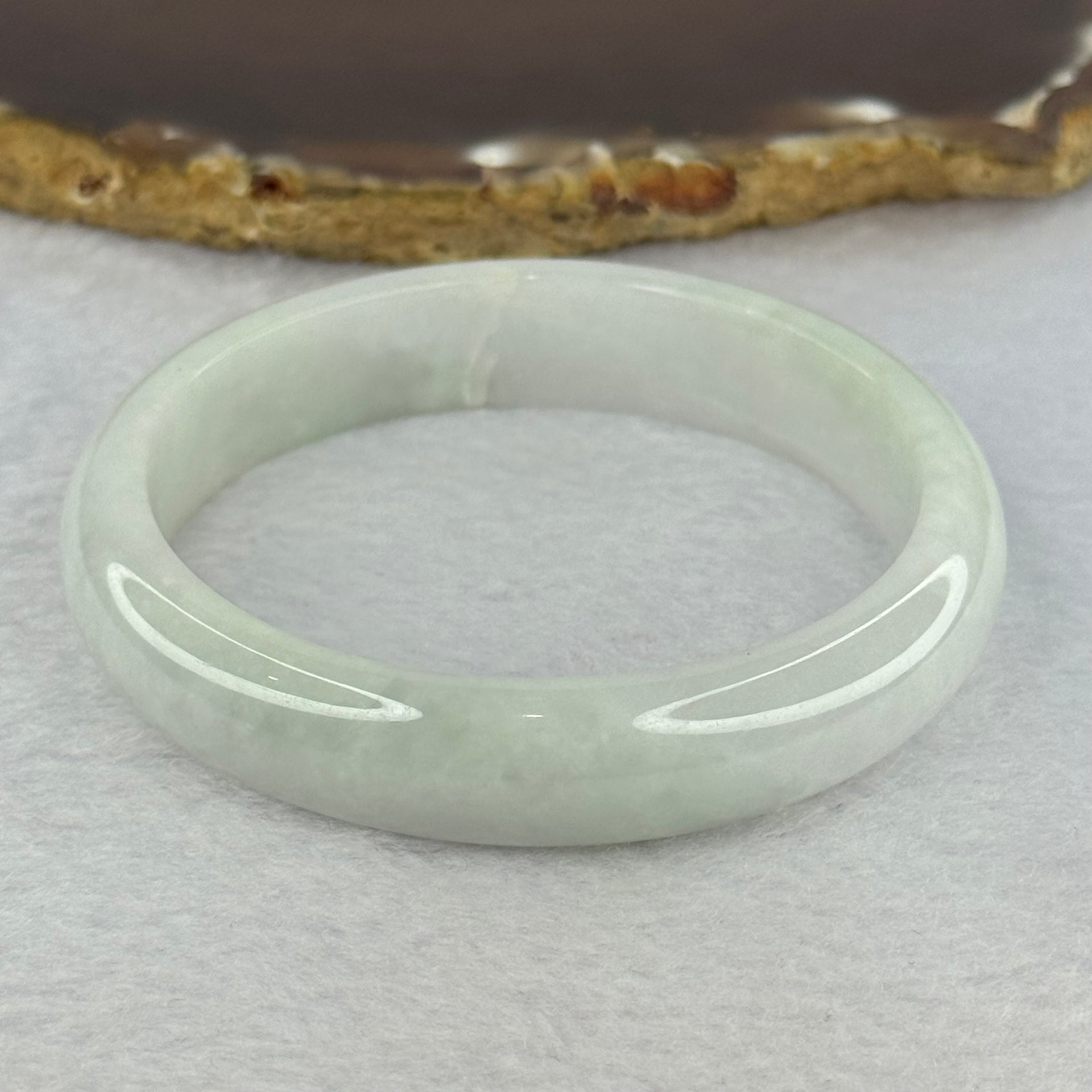 Type A Faint Green Lavender Jadeite Bangle 41.88g Internal Diameter 55.0mm 12.6 by 7.0mm (External Line) - Huangs Jadeite and Jewelry Pte Ltd