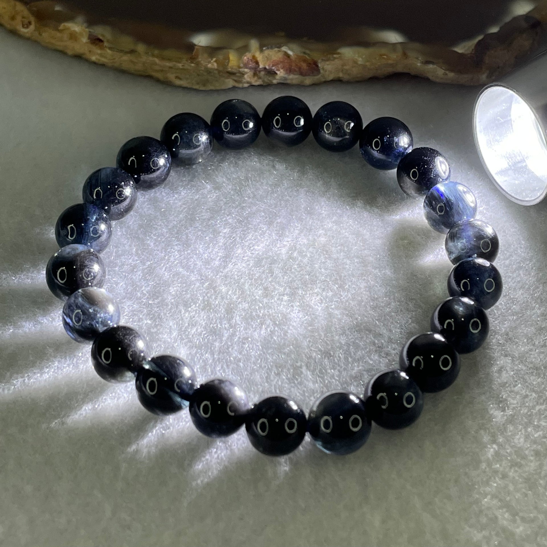 Good Grade Natural Devils Blue Beryl Aquamarine Beads Bracelet 18.41g 15cm 8.8mm 22 Beads - Huangs Jadeite and Jewelry Pte Ltd