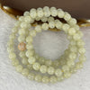 Type A Semi Icy Yellowish Green Jadeite Beads Necklace 98 Beads 7.1mm 57.58g - Huangs Jadeite and Jewelry Pte Ltd