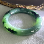 Type A Green with Dark Green Piao Hua Jadeite Bangle 55.69g Internal Diameter 52.0mm 10.0 by 11.1mm (Slight Internal Lines) - Huangs Jadeite and Jewelry Pte Ltd
