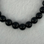 Natural Black Amber Beads Bracelet 6.94g 15cm 8.8mm 23 Beads - Huangs Jadeite and Jewelry Pte Ltd