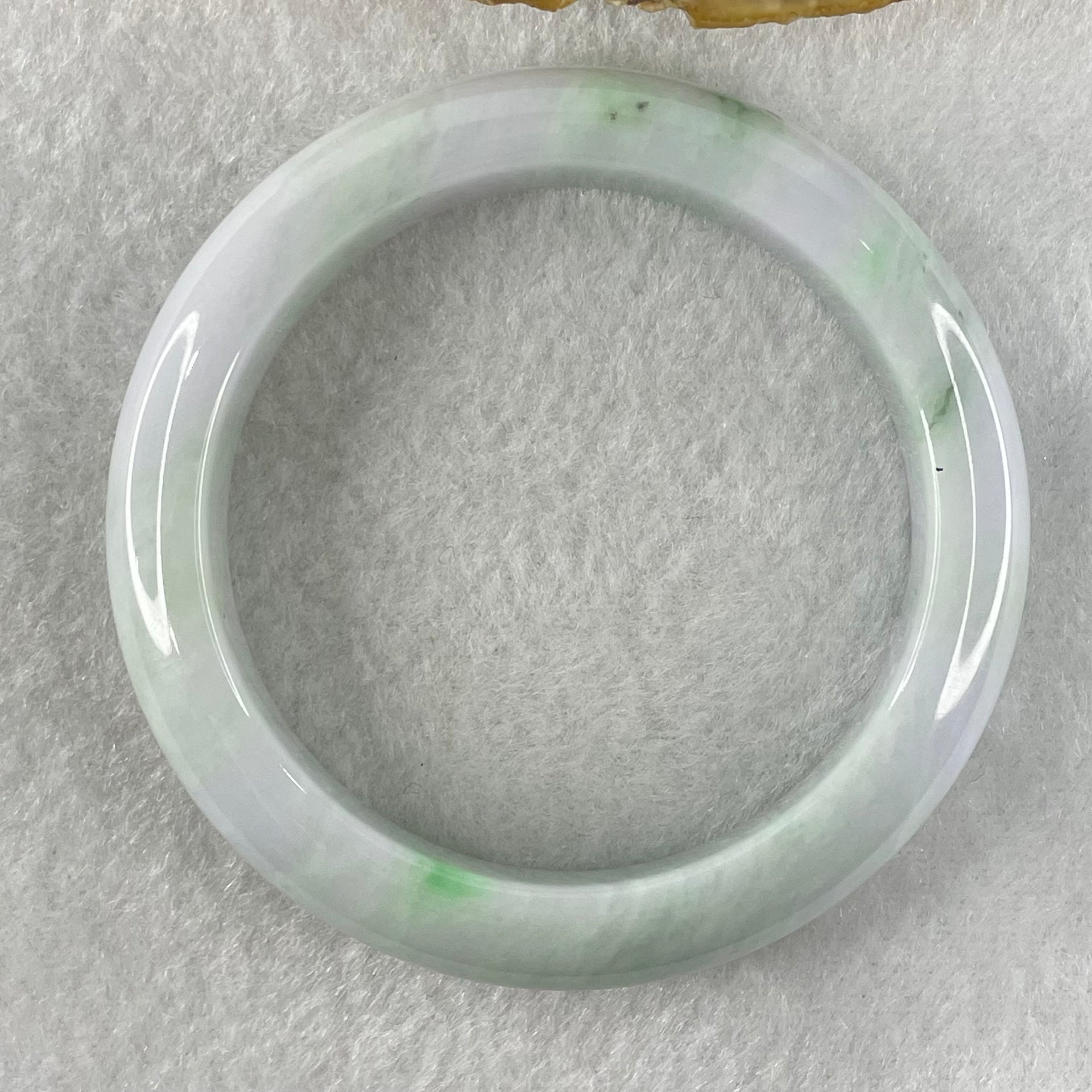 Type A Faint Lavender Green with Green Piao Hua Jadeite Bangle 48.66g Internal Diameter 51.2mm 11.9 by 8.7mm (Internal Lines) - Huangs Jadeite and Jewelry Pte Ltd