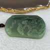 Type A Dark Green with Yellowish Green Jadeite Shan Shui Pendent 56.71g 64.6 by 44.7 by 7.4 mm - Huangs Jadeite and Jewelry Pte Ltd